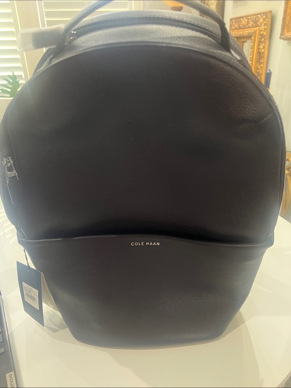 NWT Cole Haan NavyLeather Backpack with Front Pocket